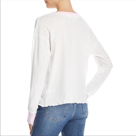 🔥WILDFOX🔥TORI DRUNK ON LOVE COLORBLOCK LONG SLEEVE TEE XS/S NWT - Picture 2 of 3